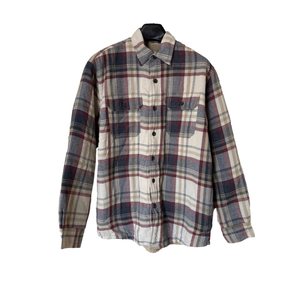 Wrangler Men’s Multicolor Plaid Sherpa Lined Button Down Shirt Jacket Sz S